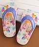 Cute Walk by Babyhug Slip On Flip Flops with Giraffe Print - White & Blue