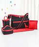 Babyhug Mother Bag with Accessories Combo With Animal Print Set of 5 - Black & Red