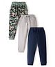 Primo Gino 100% Cotton Full Length Track Pants Camouflage Print Pack Of 3 -Black Grey & Green