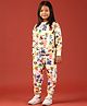 Nap Chief Mickey & Friends Featuring Pure Cotton Full Sleeves Characters Printed Coordinating Co Ord Set - White & Multi Colour