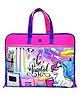Echo Boomers Unicorn Design Print A3 Size Drawing Activity Bag with Multiple Pockets - Dark Pink
