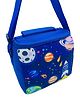 Echo Boomers Space Print Insulated Tiffin Lunch Bags for Kids with Bottle Holder - Blue