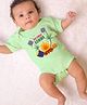 KNITROOT Lohri Theme Half Sleeves My First Lohri Text Printed Onesie - Green