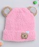 TMW Kids Bear Patch Detailed Woollen Cap - Pink
