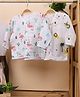 Mom's Home Pack Of 2 Organic Cotton Muslin Full Sleeves Baby Animals Printed Jhablas -  Yellow & White