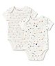 Mom's Home Pack Of 2 Organic Cotton Baby Half Sleeves Onesies - Little Heart & Galaxy