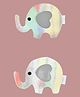 Aye Candy Set Of 2 Shaded Elephant Detailed  Alligator Clips - Pink & Blue