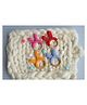 Set of 4 Love Crochet Art Wooden Bunny Teether - Multicolor