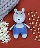 Love Crochet Art Crochet Handmade Hippo Soft Toys - Gray Blue