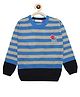 KNITCO Full Sleeves Star Patch Detailed & Striped Designed Sweater - Sky Blue