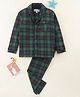 Nite Flite Full Sleeves Plaid Checked Designed Pajama Set - Grey