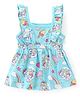 Doodle Poodle 100% Cotton Knit Sleeveless Frock Unicorn Print - Blue