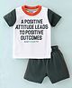 Fido Single Jersey Half Sleeves T-Shirt & Shorts Set Text Print - Green & White