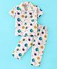 Fido Single Jersey Half Sleeves Night Suit Planets Printed - Peach