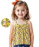 Babyhug 100% Cotton Knit Sleeveless Top with Floral Print - Yellow