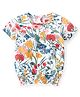 Babyhug 100% Cotton Knit Half Sleeves Top Floral Print-Off White
