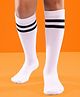 Pine Ative Mid Thigh Length Football Socks Striped- White