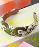 CHOKO Floral  Enchanted Garden Embroidered Hair Band - Dark Green And White