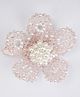 CHOKO Floral Designed Glass Beads & Pearls Embellished Alligator Hair Clip - Pink Cream & Off White