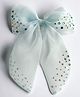 CHOKO Organza Bow Detailed Crystal Stone Embellished Hair Clip - Blue White & Yellow