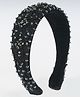 CHOKO Velvet Beads Embellished hair Band  - Black