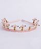 CHOKO Beaded  Crystal Embellished   Crown Hair Band  - White Gold Beige