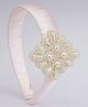 CHOKO Teardrop Pearls Embellished Hair Band - Soft Pink & Cream