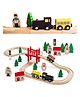 Happy Hues Wooden Train Track Set for Kids Like Includes Traffic Signals, Police, Bridge &  Train- 39 Pcs