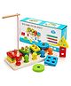 Happy Hues 2 in-1 Wooden Geometric Sorting- Stacking Toy & Magnetic Fishing Game-Puzzle Blocks Toy for Toddlers