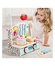 Happy Hues Wooden Toy Kitchen Set with  Kitchen Playset with Pot Pan Spice Jar Gas Stoves Cooking Bench for Kids