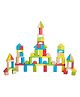 Happy Hues Wooden Building Blocks Toy Set for Kids- Stacking Educational Toys for Kids- 50 Pcs