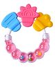 Fantasy India Round Shape BPA Free Silicone Bell Teether Ring - Pink