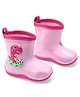 Cute Walk by Babyhug Gumboots with Dino Applique- Pink