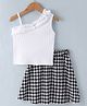 Kookie Kids Sleeveless Top & Skirt Checkered - White & Black
