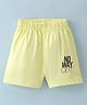 Fido Single Jersey Knee Length Shorts Text Printed - Lemon Yellow