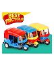 ARCADE TOYS Plastic Battery Operated Bump and Go Auto Rickshaw Toy with Sound and Flashing Light Toy for Kids,Pack of 1, (Colour May Vary)