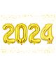 Fiddlerz 2024 Foil Balloon 16 Inch for Happy New Year Decoration 2024 New Years Eve Party Themed Party Supplies Kit