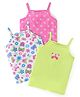 Babyhug 100% Cotton Knit Sleeveless Slips with Floral & Butterfly Print Pack of 3 - Multicolor