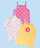 Babyhug 100% Cotton Single Jersey Knit Sleeveless Slips Heart Print Pack Of 3 - Multicolor