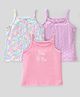 Babyhug 100% Cotton Sleeveless Slips Floral & Heart Print Pack of 3 - Pink Blue & Purple
