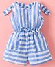 Kookie Kids Sleeveless  Stripes Jumpsuit- Blue