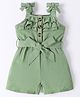 Kookie Kids Sleeveless  Solid Color Jumpsuit  - Green