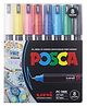 Uniball Posca 1 MR, Marker Pens, Assorted Ink, Set of 8