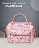Mi Arcus 2-in-1 Printed Maternity Diaper Bag with Zip Closure, Convertible Handbag & Backpack, Includes Diaper Changing Sheet for Travel- Pink
