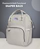 Mi Arcus 100% Vegan Leather 2-in-1 Printed Maternity Diaper Bag with Zip Closure, Convertible Handbag & Backpack, Includes Diaper Changing Sheet for Travel- Grey