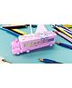 WOW TOYS- Delivering Joys of Life Train Shaped Pencil case for kids Metal Double Decker Train with Moving Tyres  2 Compartments
