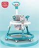 Play Nation Musical Baby Walker with Lights - Green| Parent Push Handle| Removable Foot Mat| Adjustable Height| Foldable| Smooth Swivel Wheels