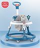 Play Nation Musical Baby Walker with Lights - Blue| Parent Push Handle| Removable Foot Mat| Adjustable Height| Foldable| Smooth Swivel Wheels