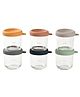 Beaba Set of 6 Glass Food Storage Containers  250 ml Sunrise