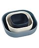 Set of 3 Silicone Stackable Bowls (Night Blue/Cotton/Baltic Blue) 4+ Month